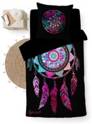 Fekete egyszemélyes pamut ágyneműhuzat 140x200 cm Porte Bonheur – douceur d'intérieur