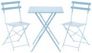 Aldotrade Bety összecsukható kerti bútor kék, asztal és 2 szék készlet