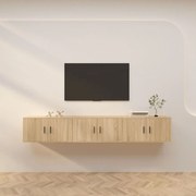 3 db sonoma tölgy színű fali TV-szekrény 80 x 34,5 x 40 cm