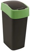 Billenős szemetes, 45 liter, CURVER Pacific flip bin, fekete/zöld (KHMU299)