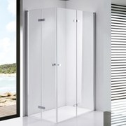 Stuxi Verona Duo 80x100 aszimmetrikus két csuklóajtós zuhanykabin 6 mm vízlepergető üveggel, króm