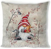 Karácsonyi manós párnahuzat 40x40 cm 100% pamut Dwarf hug