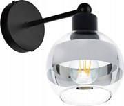 Fali Lámpa E27 fix Loft üveg Gömb clear króm