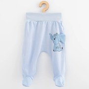 Baba pamut lábfejes nadrág New Baby Happy Elephant blue, vel. 74 (6-9 h)