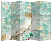 Paraván - Virágok pillangóval (210x170 cm)