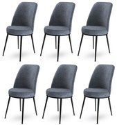 Dexa Fume and Black étkezőszék szett, 6 db, 6 db