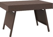 vidaXL barna összecsukható polyrattan kisasztal 60 x 40 x 38 cm