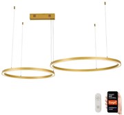 Immax Neo Immax NEO 07218L - LED Dimmelhető csillár FINO 93W/230V 60/80cm arany Tuya + távirányító IM1212