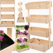 Fa függőleges virágágyás 146 cm 4 polc impregnált színtelen Eco könyvespolc