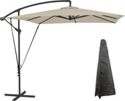 Outsunny Eccentrikus Napernyő 247x247 cm-es Kertiparral, Állítható Borítással és Anti-UV 50+ Szélerő Corddal | Aosom