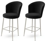 Alte Black and Chrome bárszék szett, 2 db, 2 db