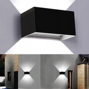 24W Led Fali Lámpa Kültéri Fekete Négyzet Alakú Felső-alsó Fali Lámpa