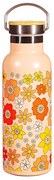 Narancssárga rozsdamentes acél gyerek ivópalack 500 ml 70s Floral - Sass & Belle
