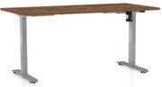 OfficeTech A állítható magasságú asztal, 160 x 80 cm, szürke alap, silverjack tölgy