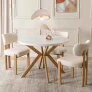 Bővíthető Étkezőasztal Fehér/Tölgy Színben. LUKAS 100-250 cm