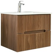 Trent 60 alsó fürdőszobabútor kerámia mosdóval 2 fiókos, sunset tölgy