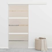 ezüstszínű ESG üveg és alumínium tolóajtó 90 x 205 cm