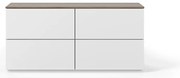Fehér komód diófa dekoros fiókokkal és fedlappal, 120 x 54 cm Join - TemaHome