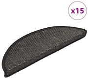 15 db szizál hatású antracitszürke lépcsőszőnyeg 56x17x3 cm