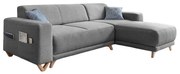 Szürke kinyitható-tárolóhelyes sarokkanapé Classy Sophie – Miuform