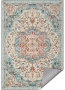 Vintage stílusú, gépben mosható szőnyeg 120 x 170, aqua blue