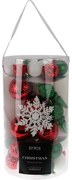Cristal karácsonyi díszek készlete színes, 57 db