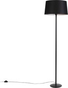 Fekete állólámpa vászonbúrával fekete 45 cm - Simplo