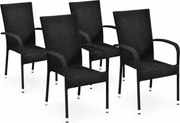 Paris kerti rattan székek szett, 4 db, 4 szék