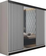 Malani 200 Tolóajtós Szekrény 200cm, Fehér