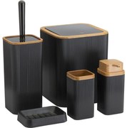 Fürdőszobai készlet ZOYA 5 db fekete/barna