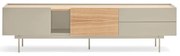 Bézs-natúr színű TV-állvány tölgyfa dekorral 180x45 cm Otto – Teulat