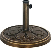 Outsunny Kerek Napernyő Alapállvány Kertekhez, Betonkitöltésű, 12 kg-os Súly, Bronz | Aosom