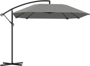 Outsunny Különálló Napernyő Alumínium Ø 260 cm, vízálló kézi napernyő állvánnyal, szélsövény, dönthető piaci napernyő, dönthető kertivédő napernyő erk
