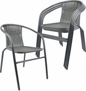 Kerti bisztró szék szett egymásra rakható 4 db szürke