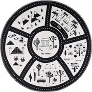 Fekete-fehér mosható gyerek játszószőnyeg ø120 cm My Home – Vitaus