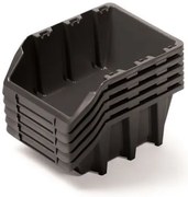 5 db 19,8 x 11,8 x 8,4 cm-es tárolódobozból álló készlet, fekete