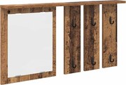 vidaXL Fali Kabáthorog polcokkal Régi fa 85 x 10 x 45 cm Faanyag