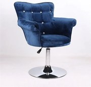 HR804CN Tengerkék modern velúr szék