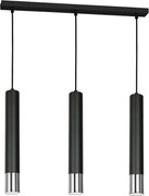 Csillár zsinóron NEST 3xGU10/8W/230V fekete/fényes króm