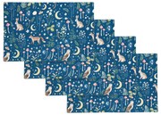 Pamut tányéralátét szett 4 db-os 30x46 cm Enchanted Twilight Animals – Catherine Lansfield