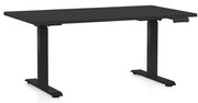 Állítható magasságú asztal OfficeTech D, 140 x 80 cm, fekete alap, fekete