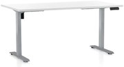 Állítható magasságú asztal OfficeTech B, 160 x 80 cm, szürke alap, fehér