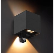 Brilagi - LED kültéri fali lámpa érzékelővel CUBE LED/6W/230V fekete