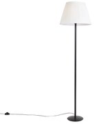 Modern állólámpa fekete fehér redős árnyékolóval 45 cm - Simplo