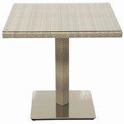 DEOKORK Kerti rattan asztal GINA 80x80 cm-es (szürke-bézs)
