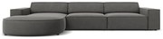 Szürke bársony sarokkanapé (bal oldali) Jodie - Micadoni Home