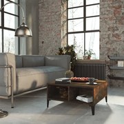 füstös tölgy színű szerelt fa dohányzóasztal 60 x 60 x 30 cm