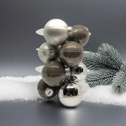 Silver ezüst üveg karácsonyi gömb szett 12*6cm