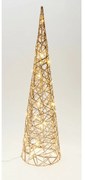 Karácsonyi világító kúp Champagne, 60 x 16 cm, 30mikro LED, elemes, 60 cm