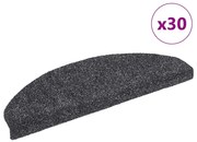 öntapadós lépcsőszőnyegek 30 db sötétszürke, félkör alakú, nagy, 65 x 21 x 4 cm